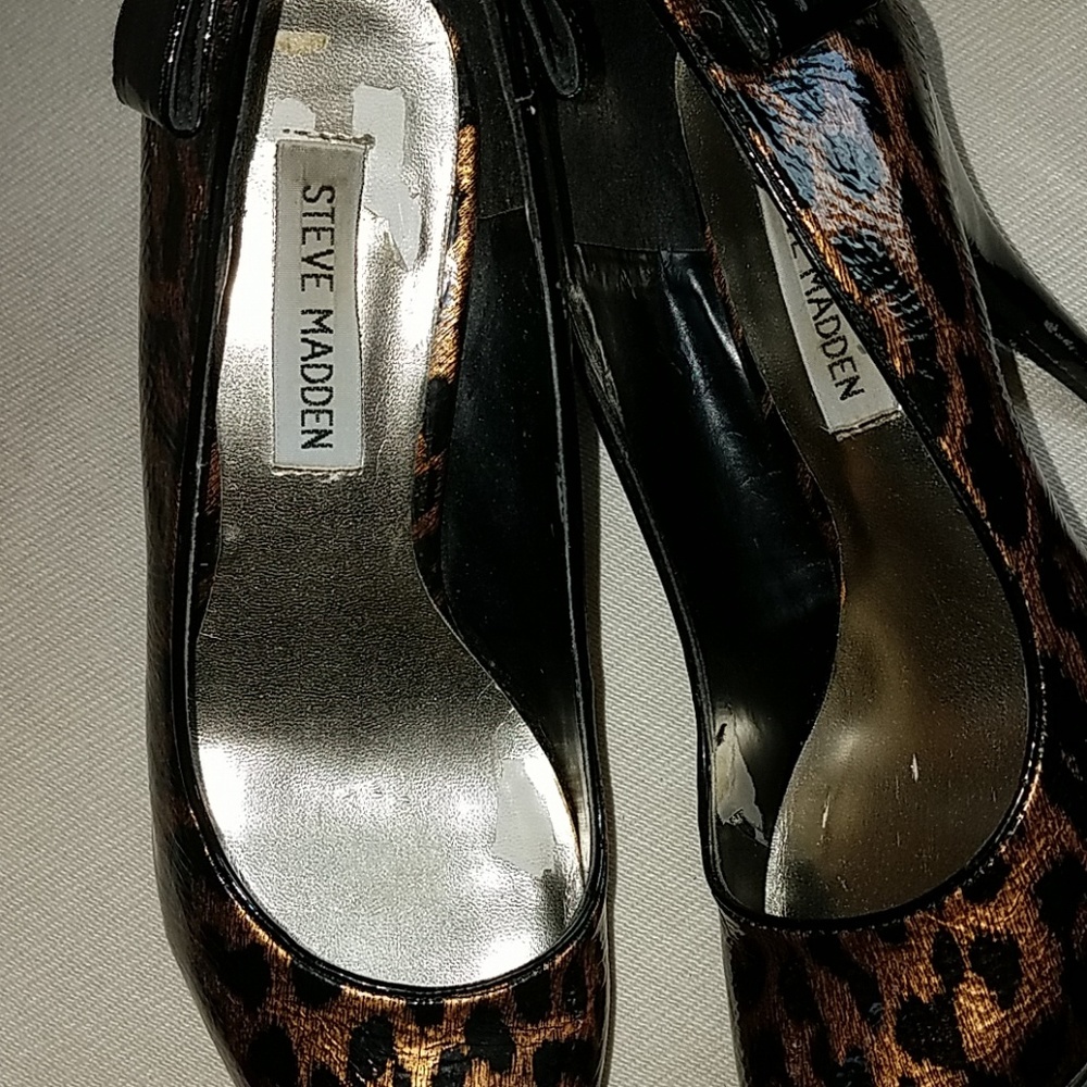 HP!💕Steve madden leopard print Heels w/Bow - Picture 8 of 8